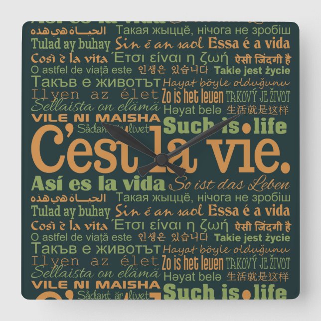 Relógio de parede personalizado do C'est La Vie (Frente)