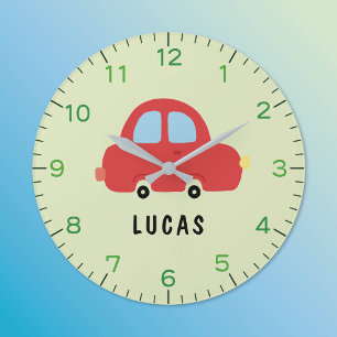 Relógio de Parede Personalizado Infantil Carro Ver