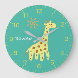 Relógio de Parede Personalizado Infantil Girafa & 