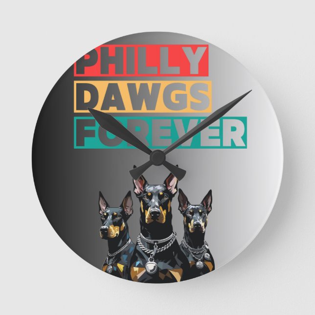 Relógio de Parede Philly Dawgs Forever – Orgulho d (Frente)