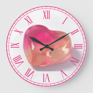 Relógio de Parede Pink Jelly Heart 3D Gummy Estéti