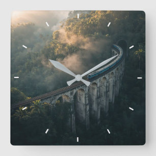 Relógio de Parede Ponte de Trem Cênico   Ferrovia 