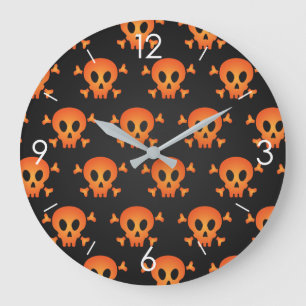 Relógio de Parede Quadrada do Halloween Skull