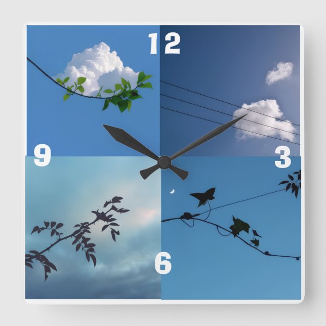 Relógio de parede quadrada mínimo (Frente)