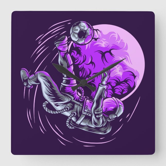 Relógio de Parede Quadrado Astronauta (Frente)