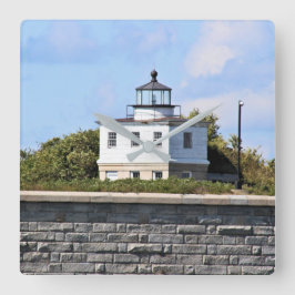 Relógio de Parede Quadrado Clark's Point Lighthous