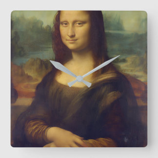 Relógio de Parede Quadrado de Acrílico Mona Lisa