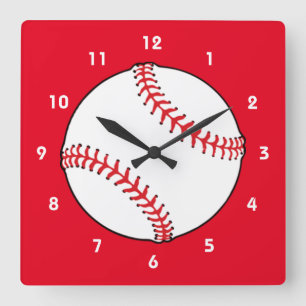 Relógio de Parede Quadrado de Basebol