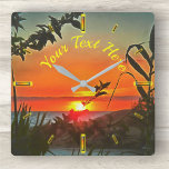 Relógio de Parede Quadrado de El Rio 2009<br><div class="desc">Pintura da coleção "El Rio Pitillal 2009" Personalize na página do produto ou clique no botão "Personalizar" para obter mais opções de design. Design criou da minha pintura "El Rio Pitillal 2009" capturando uma vista de El Oasis del Holi, um hotel próximo ao Pitillal El Rio onde ela flui para...</div>