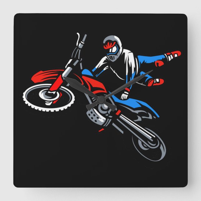 Relógio de Parede Quadrado de Moto (Frente)