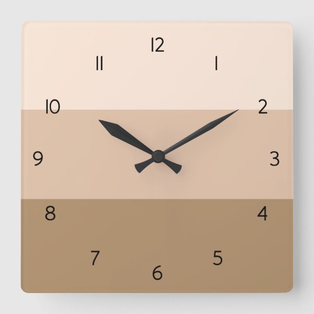 Relógio de Parede Quadrado de Ombre Marrom (Frente)