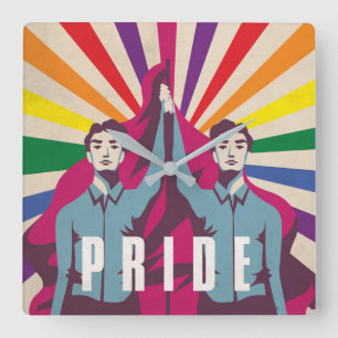 Relógio de Parede Quadrado de Revolução do Orgulho