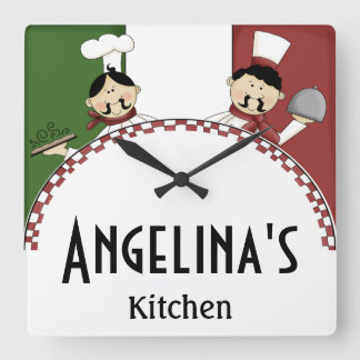 Relógio de Parede Quadrado do Chef Italiano