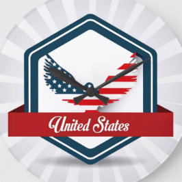 Relógio de Parede Quadrado dos Estados Unidos