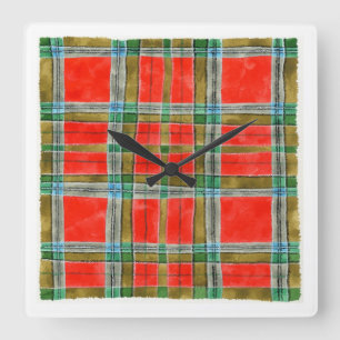 Relógio de Parede Quadrado MAC BAIN TARTAN