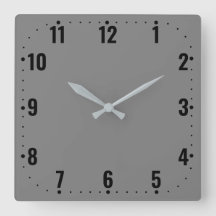 Relógio de Parede Quadrado Sem Moldura - Cinza Vin