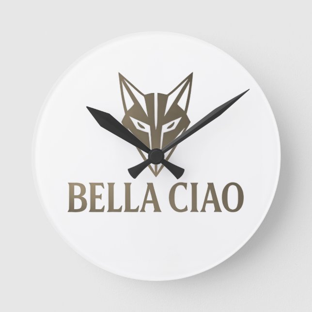 Relógio de Parede Raposa Bella Ciao – Design Minim (Frente)