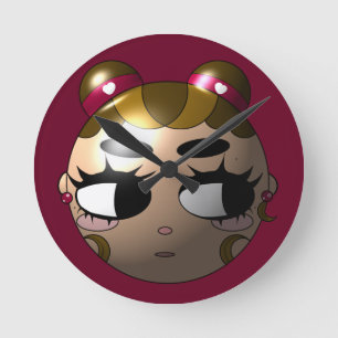 Relógio de Parede Redondo de Personagem Cute Y2K -