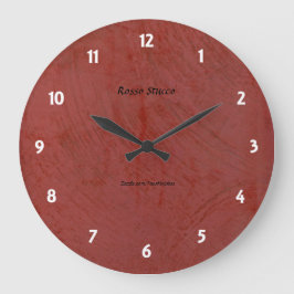 Relógio de Parede Redondo Rosso Stucco Faux Finish