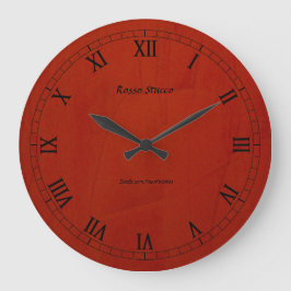 Relógio de Parede Redondo Rosso Stucco Faux Finish