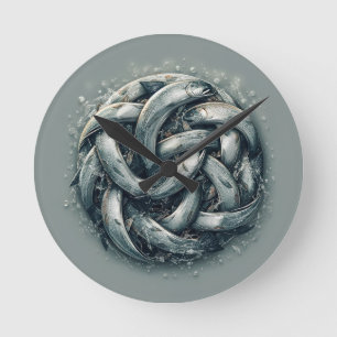 Relógio de Parede Redondo Salmão Celta Escocês T