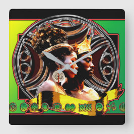 Relógio de Parede Rei e Rainha Africanos