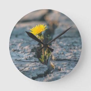 Relógio de Parede Resiliente Dandelion Rock Crack