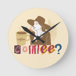 Relógio de Parede Retro Amante de Café Chic