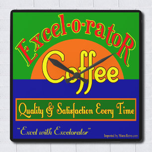 Relógio de Parede Retro Engraçado com Café do E