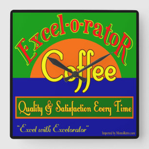Relógio de Parede Retro Engraçado com Café do E
