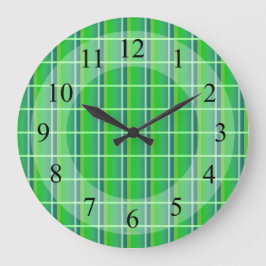 Relógio de Parede Retro Xadrez Verde
