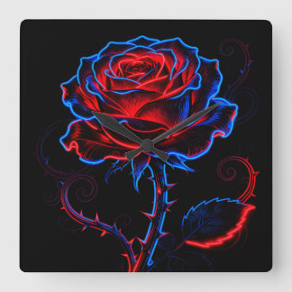 Relógio de Parede Rosa de Neon