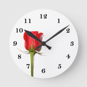 Relógio de Parede Rosa vermelha