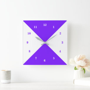 Relógio de Parede Roxo e Branco - Cores Personaliz