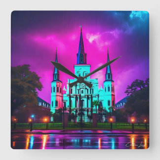 Relógio de Parede Roxo e Teal