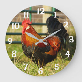 Relógio de Parede Rústica Rooster