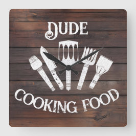Relógio de Parede Rústico ‘Cara Cozinhando Comida’