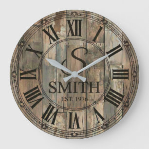 Relógio de Parede Rústico Família Smith   Decoraçã