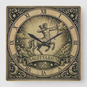 Relógio de Parede Sagitário Vintage Zodíaco