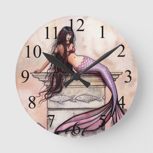 Relógio de Parede Sea Princess Mermaid Fantasy Art (Frente)