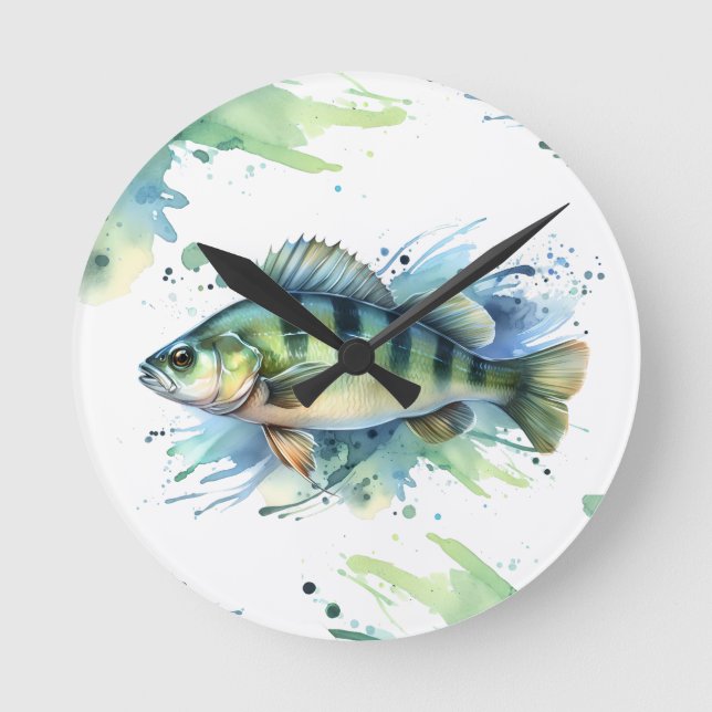 Relógio de Parede - Série Watercolor: Perch (Frente)