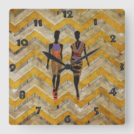 Relógio de Parede Silhueta Afrocêntrico