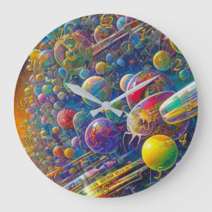 Relógio de parede Space Race com números