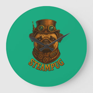 Relógio de Parede Steampunk Pug - vintage "Steampu