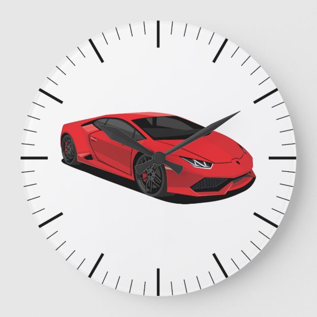 Relógio de Parede Supercarro Vermelho (Frente)