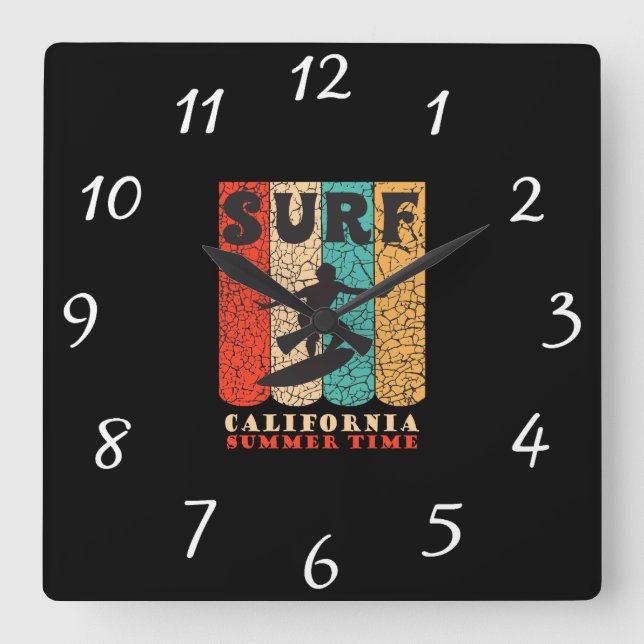Relógio de Parede Surf da Califórnia (Frente)