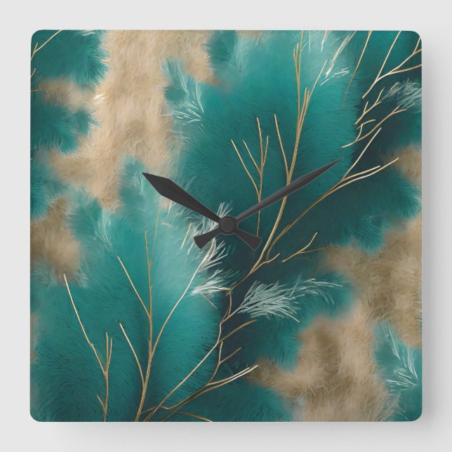 Relógio de Parede Teal - Relógio de Arte de Parede (Frente)