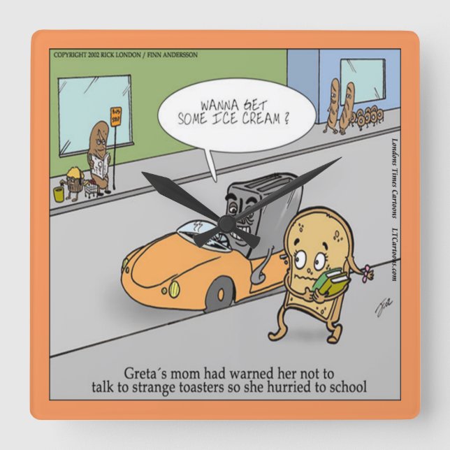 Relógio de Parede Torradeira Assustadora Engraçado (Frente)