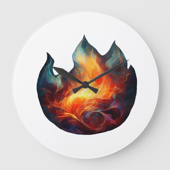 Relógio de parede - Trabalho de arte de chamas (Frente)