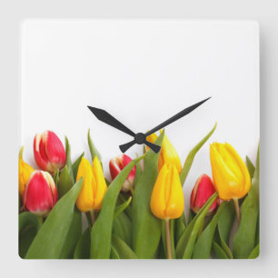 Relógio de Parede Tulip Garden Square